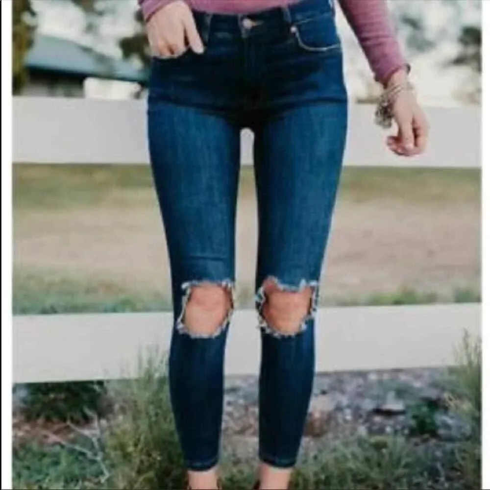 Free People Distressed Skinny Jeans